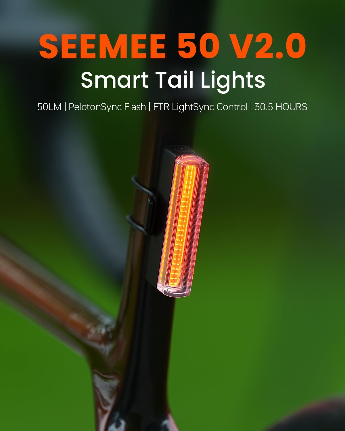 Magicshine Tail Light SEEMEE 50 V2.0, Rear Bike Light with USB C Rechargeable, 50 Lumen IPX6 Waterproof Bicycle Tail Lights for Night Riding, Smart Cycling Safety Bike Taillights | Backcountry Sportsman