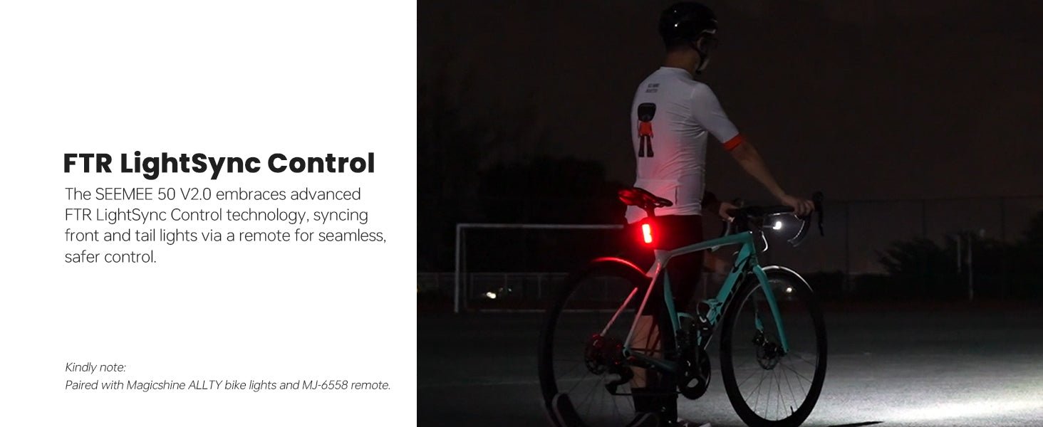 Magicshine Tail Light SEEMEE 50 V2.0, Rear Bike Light with USB C Rechargeable, 50 Lumen IPX6 Waterproof Bicycle Tail Lights for Night Riding, Smart Cycling Safety Bike Taillights | Backcountry Sportsman