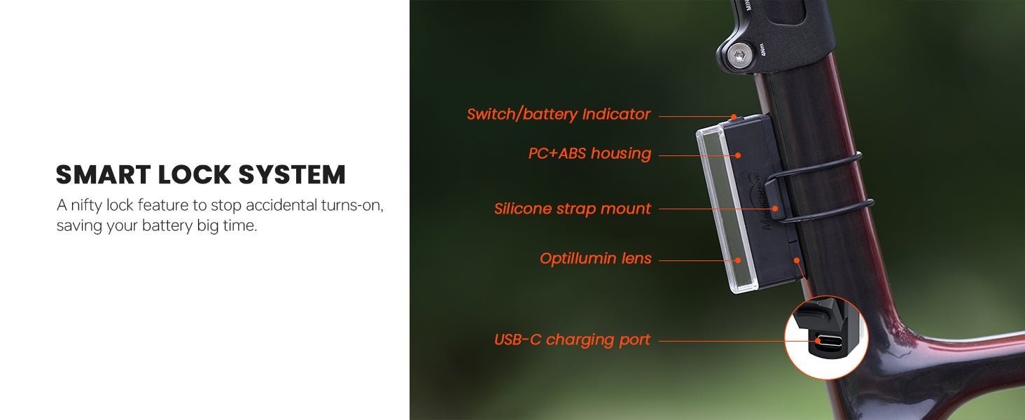 Magicshine Tail Light SEEMEE 50 V2.0, Rear Bike Light with USB C Rechargeable, 50 Lumen IPX6 Waterproof Bicycle Tail Lights for Night Riding, Smart Cycling Safety Bike Taillights | Backcountry Sportsman