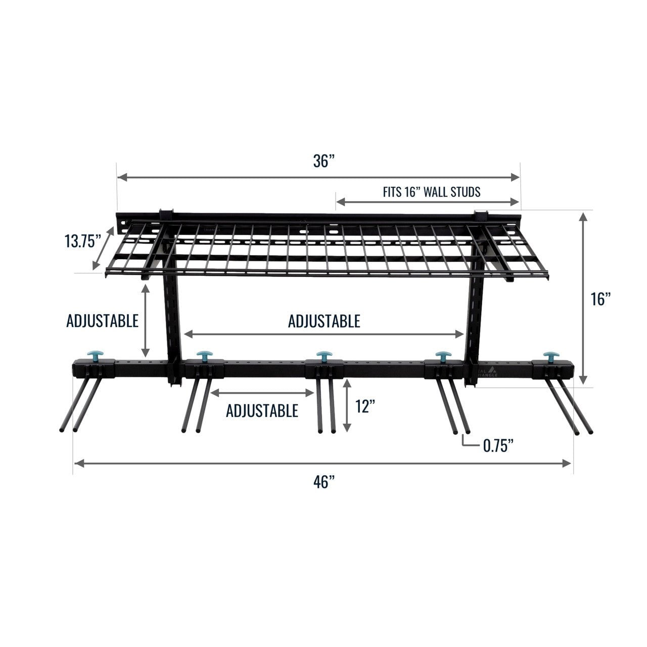 Solitude Ski + Shelf | Adjustable Wall Storage System | Holds 10 Pairs of Skis | Backcountry Sportsman