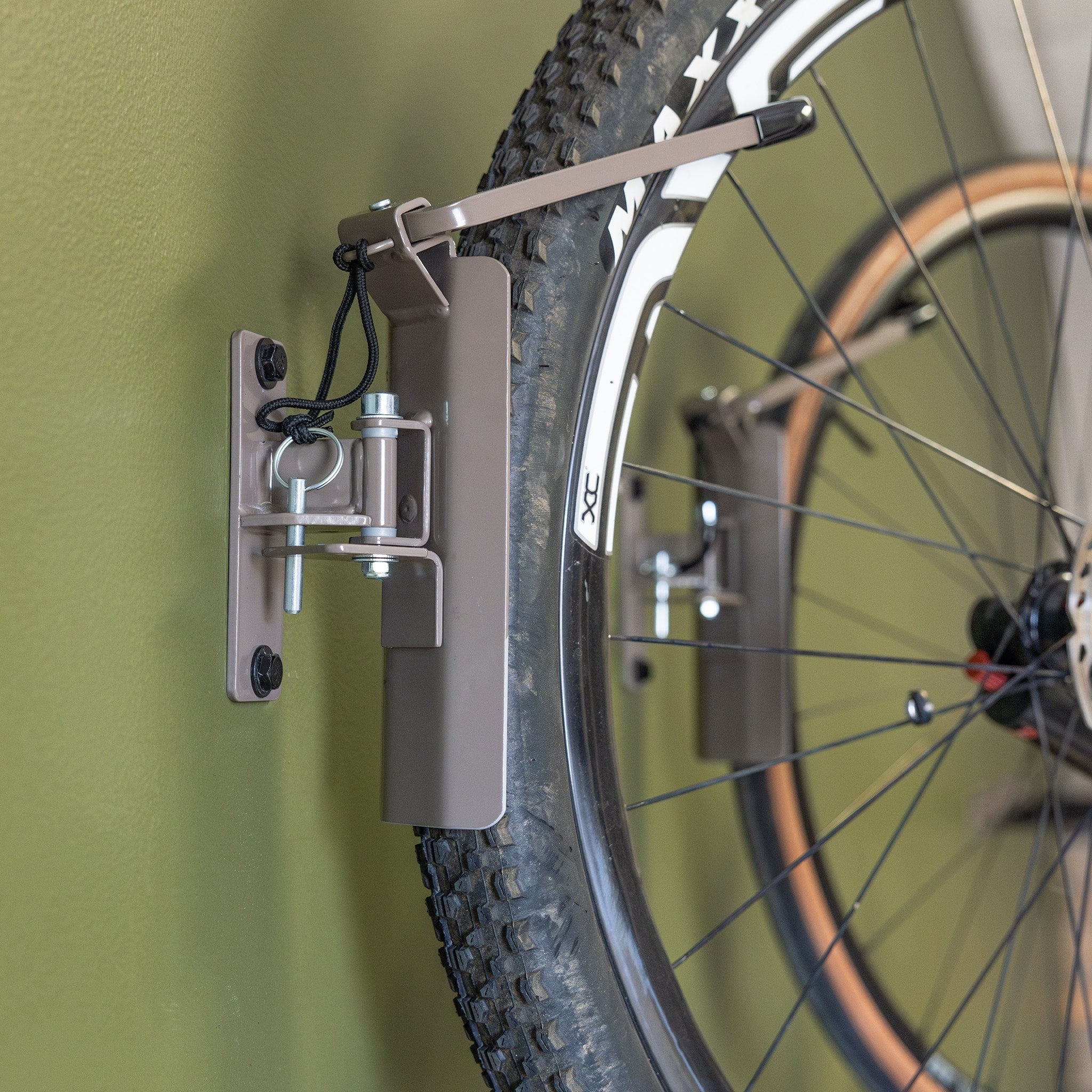 Swivel Mount Bike Storage Rack | 2 Bike Garage Wall Hooks | Mud | Backcountry Sportsman