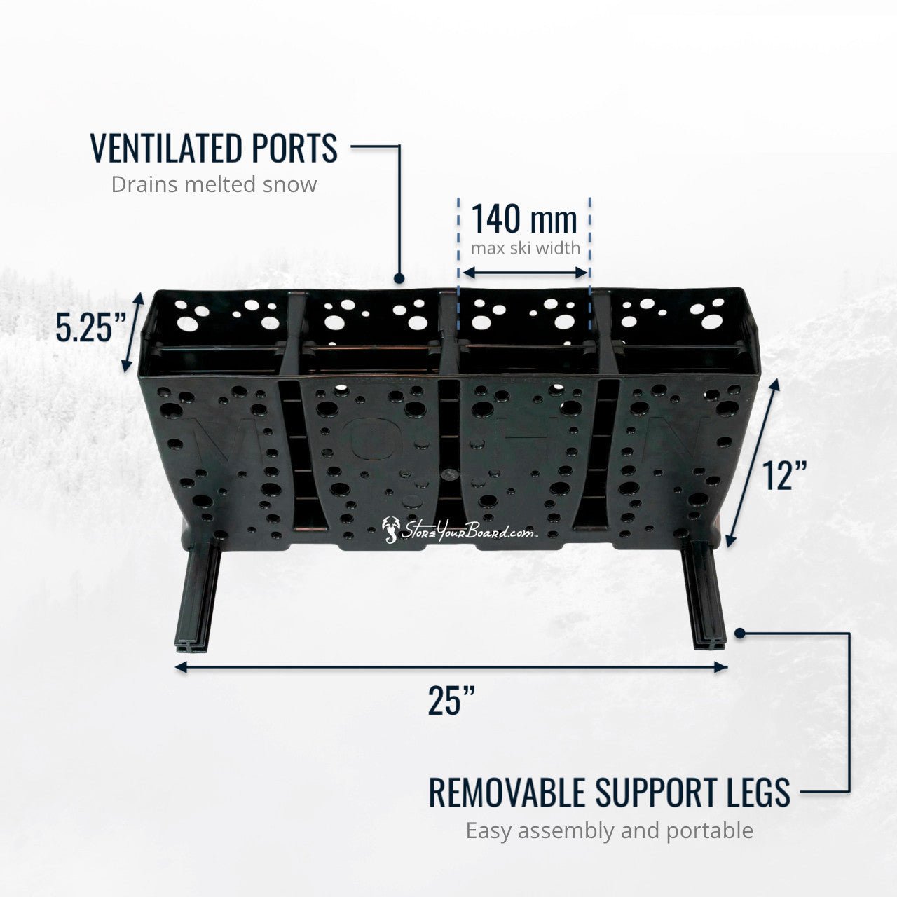 Telluride Ski Storage Rack | Holds 4 Pairs of Skis | Backcountry Sportsman