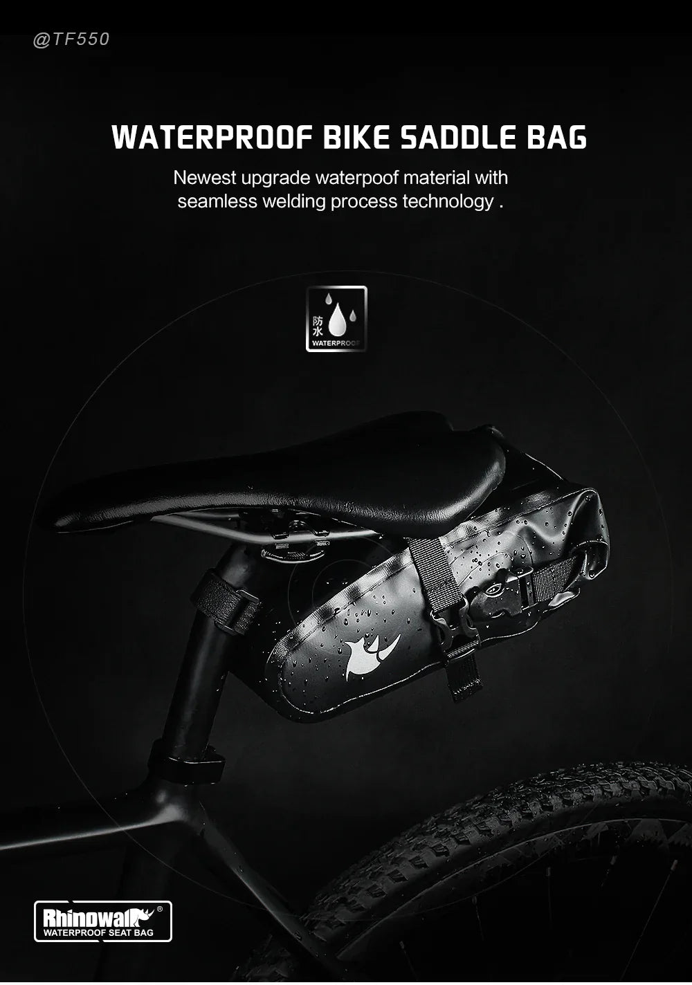 Rhinowalk Waterproof Bike Saddle Seat Bag 2.5L/4L-TF551-TF552 | Backcountry Sportsman