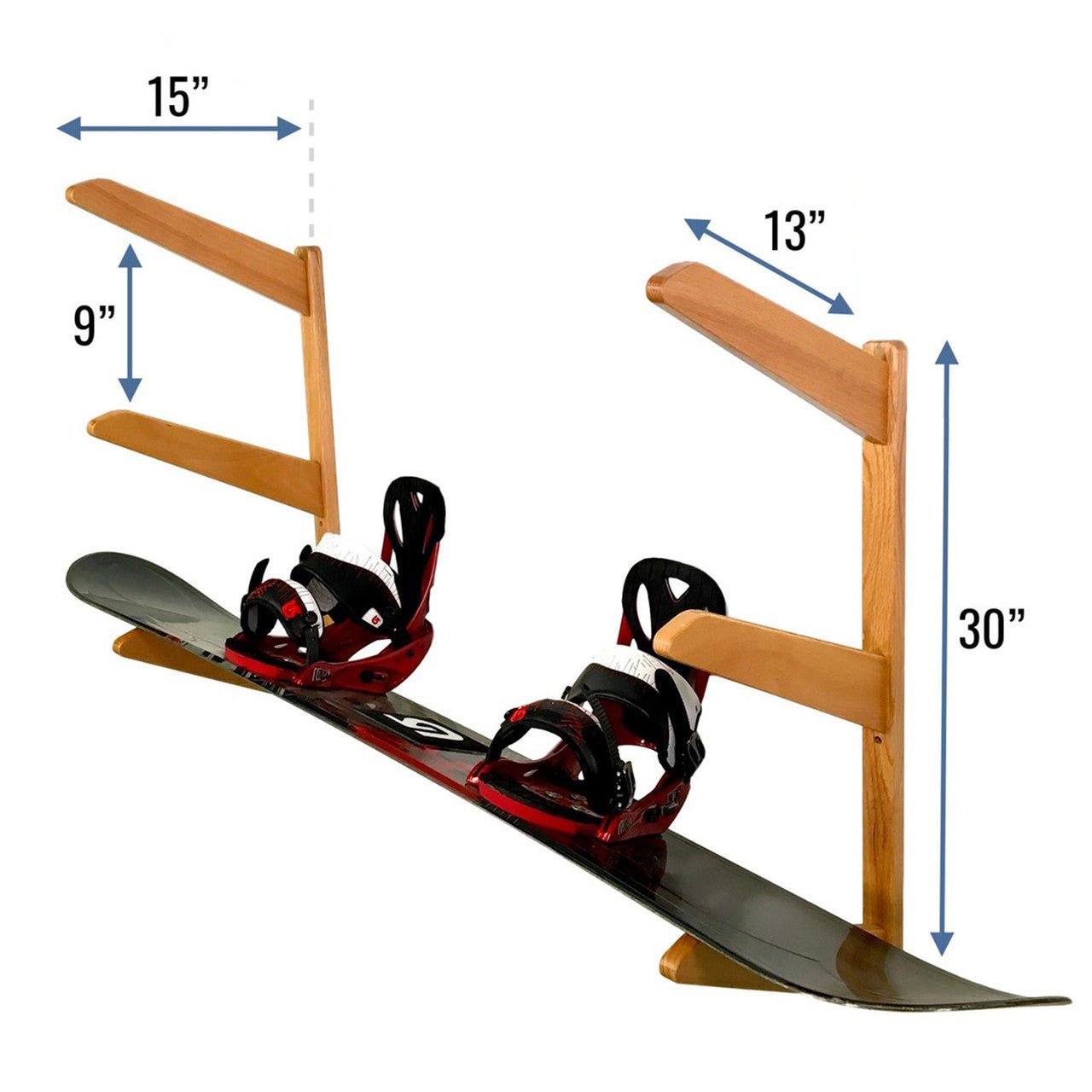 TidyTimber Snowboard Storage Wood Rack | Holds 3 Snowboards | Backcountry Sportsman