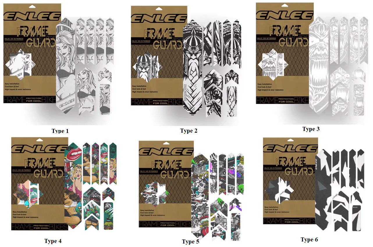 Enlee 3D Bicycle Sticker MtTB PVC Anti-Scratch Waterproof No Yellowing Protective Film Bicycle Frame Protector Accessories TM01 | Backcountry Sportsman