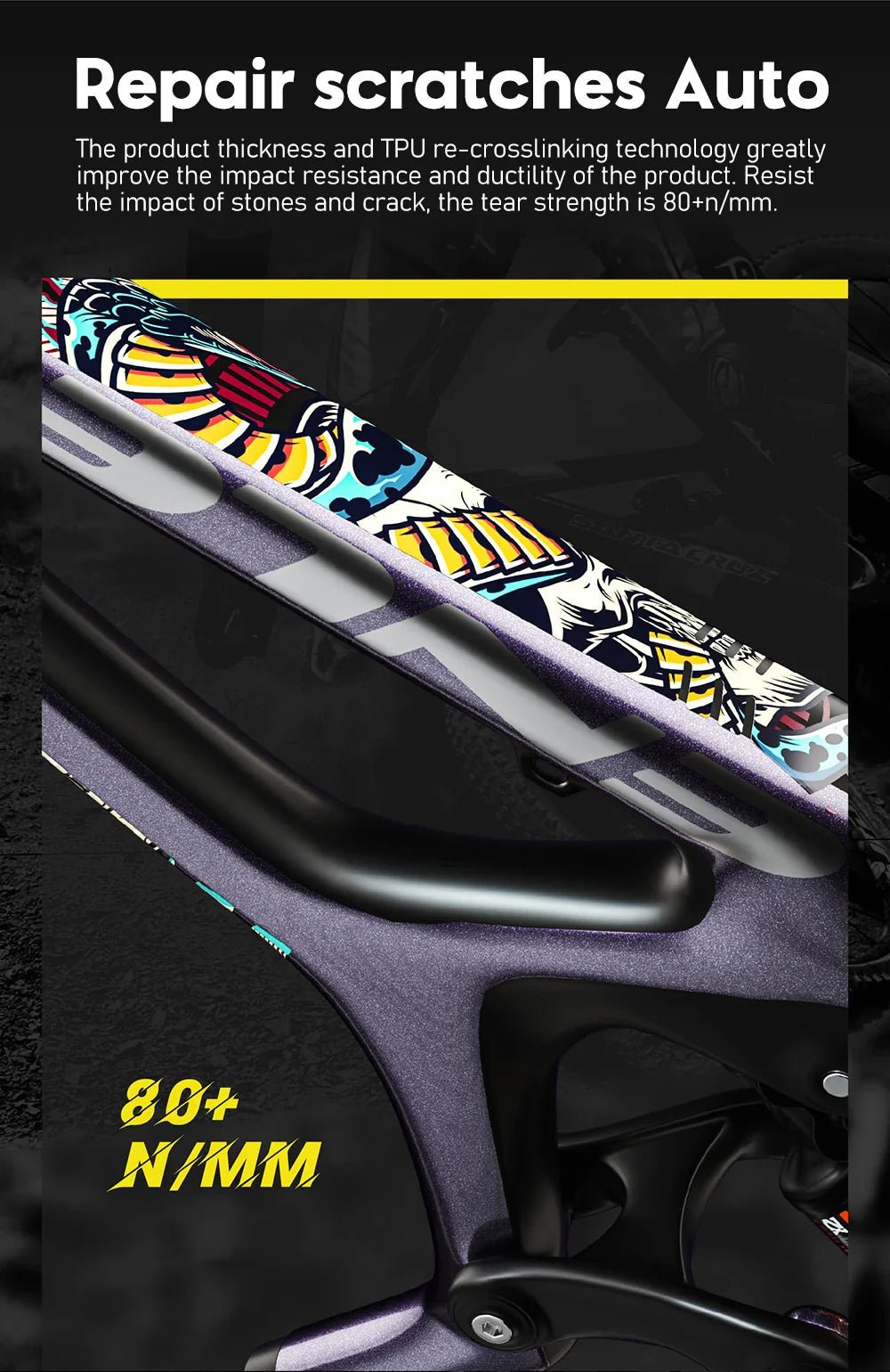 ENLEE TPU Bicycle Frame Protector Anti-Scratch Bicycle Protection Film Bike Protector Thick Sticker Strong Upgraded Material | Backcountry Sportsman