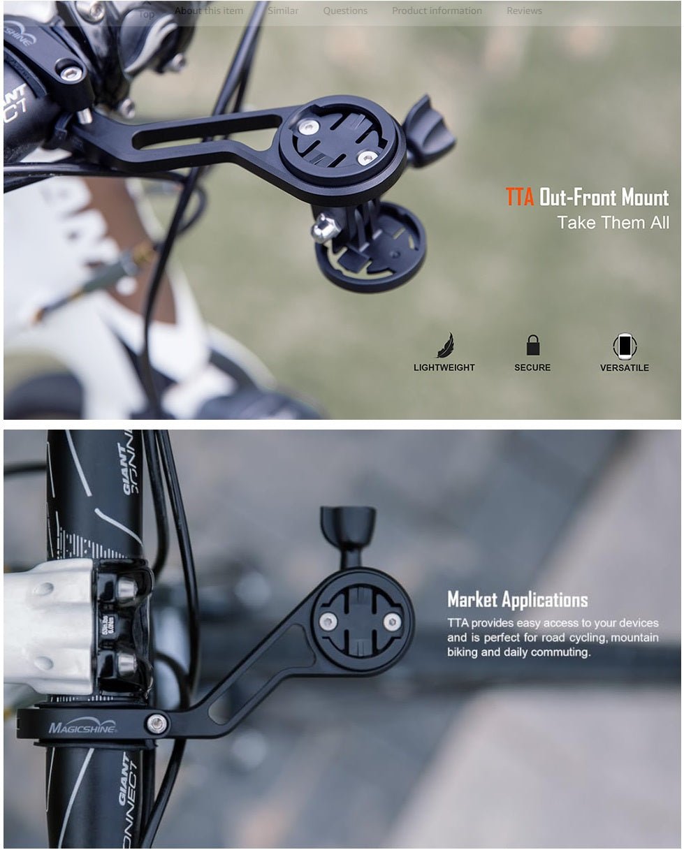 Magicshine Out Front Mount, Compatible with Garmin Computers, Bike Front Lights, GPS, etc. Compatible with Wahoo, Polar, Bryton Devices. | Backcountry Sportsman