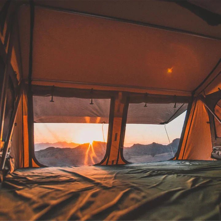 Elite Rooftop Tent with Annex Room – 4–5 Person – Tan – Overland Family Tent | Backcountry Sportsman